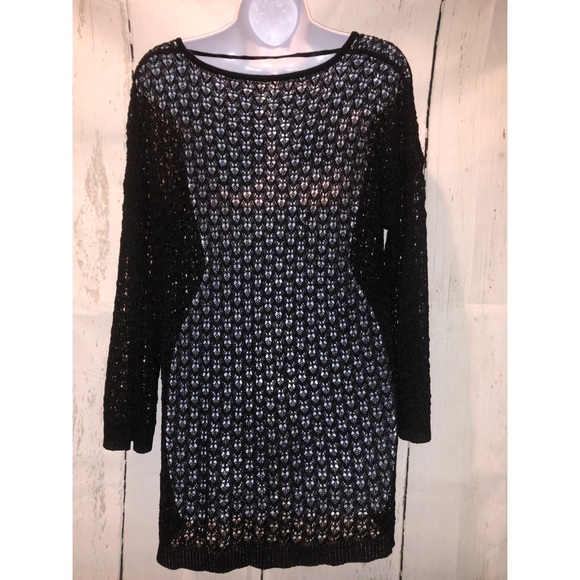 Kenar large women’s black crochet long sleeve top - Picture 2 of 3